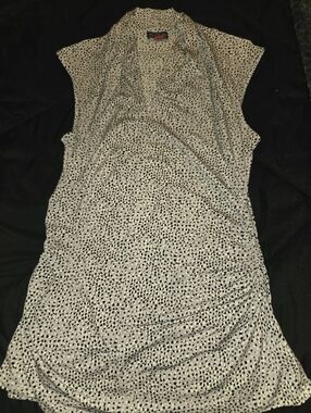 Vince Camuto Cream Tank Top with Black Dot Print